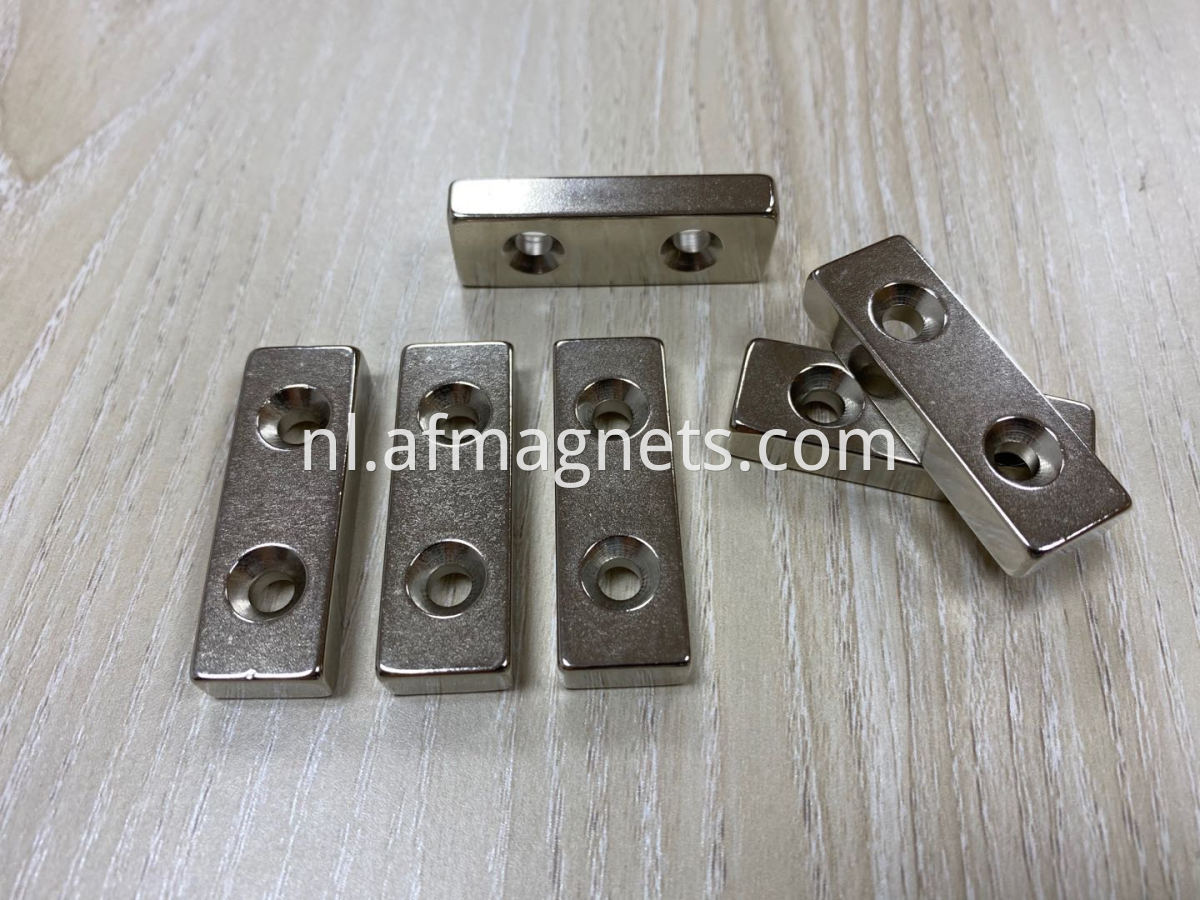 N52 Strongest Neodymium Block Magnets Double Countersunk Hole